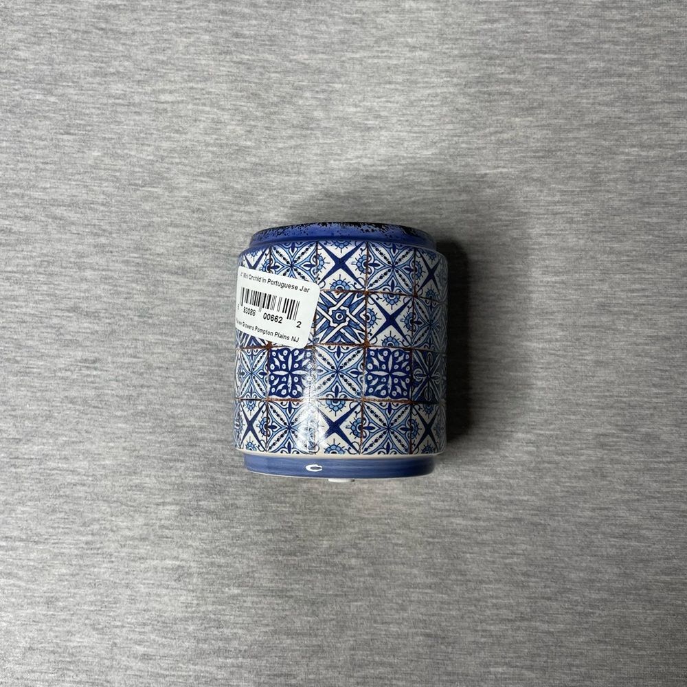 Target White & Blue 4” Mini Round Portuguese Ceramic Jar Planter Pot